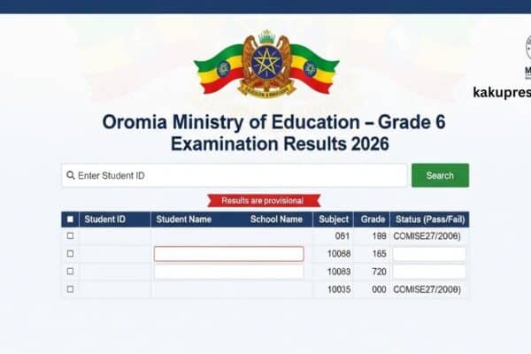 oromia ministry et grade 6