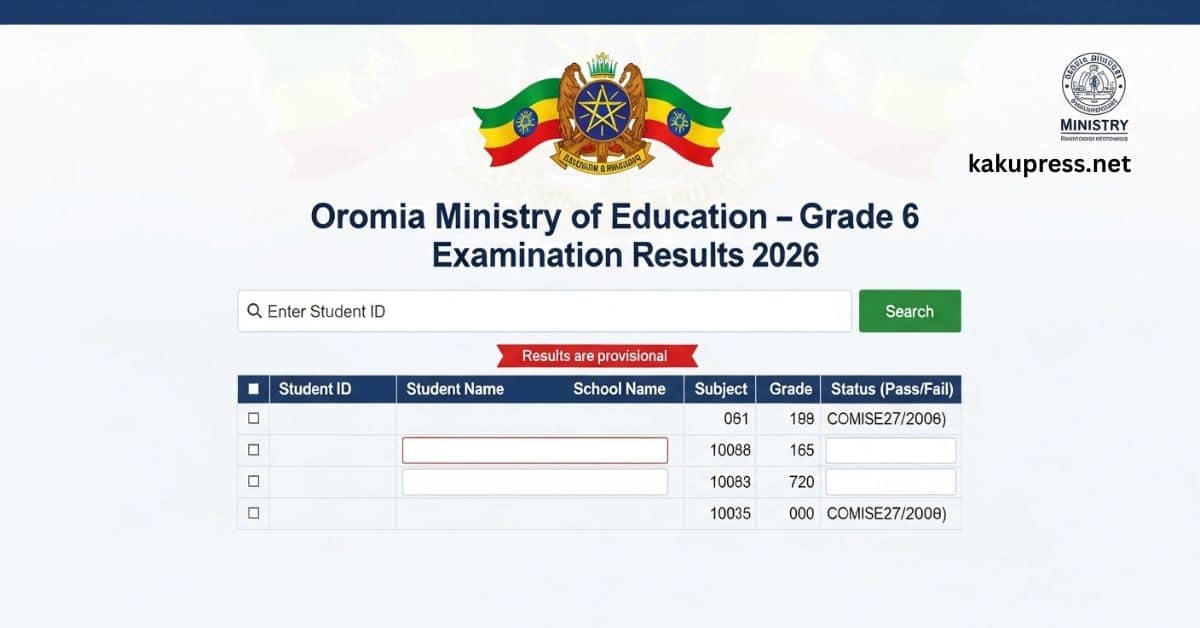 oromia ministry et grade 6